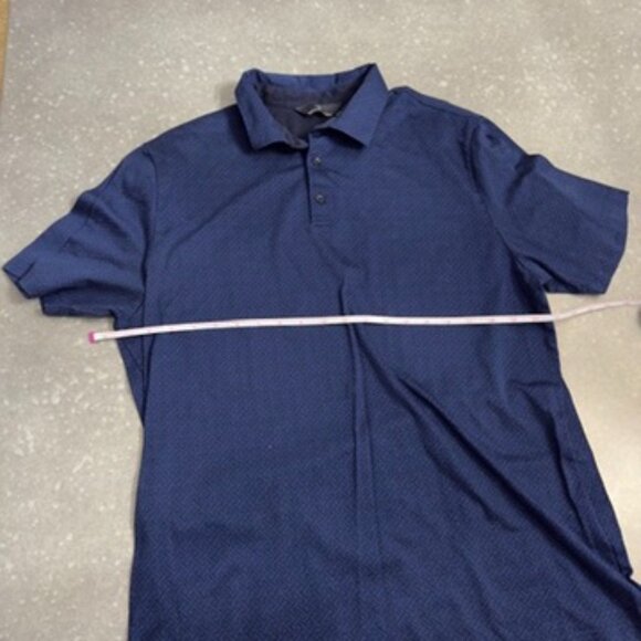 Hart Schaffner Marx Navy Blue Geometric Polo Shirt - Size Large - Picture 7 of 8